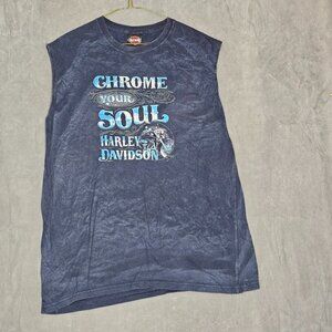 Harley Davidson Motorcycle sleeveless T Mens L Black Myrtle Beach 2010 A2-38